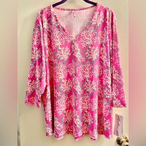 Lulu-B Pink and White Tunic Top
